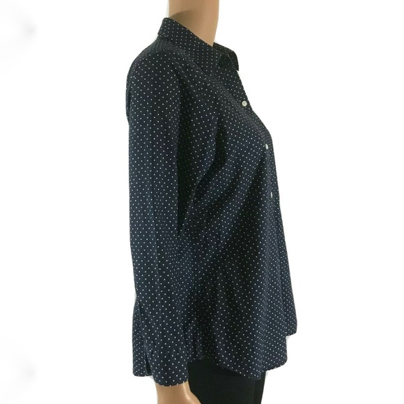 LAUREN Ralph Lauren Dotted Blue Button Up- size L - Picture 6 of 10